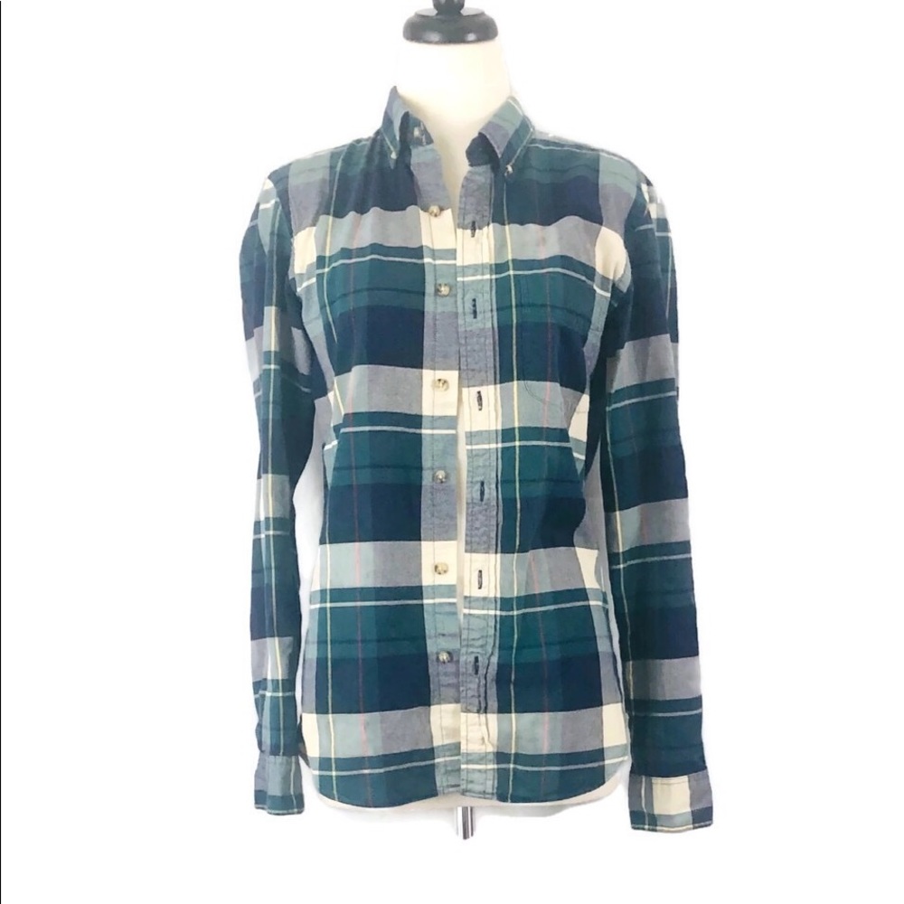 J. Crew Plaid Oxford Button Down Shirt